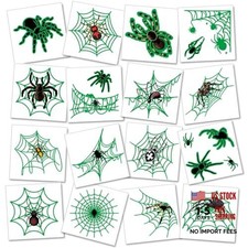 Grow in Dack Halloween Spider Web Temporary Tattoos for Adults, Luminous Spider
