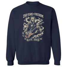 Abraham Lincoln Playing Guitar 250 Years Of Freedom Unisex Crewneck Sweatshirt