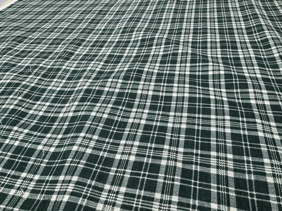 Cranston Joan Messmore Christmas Green Plaid Cotton Fabric Long (91")Remnant #26 - Image 3 of 4