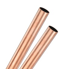 2-Pack Copper Round Tube, 11mm OD 0.5mm Thick 200mm Length Straight Pipe Tubing