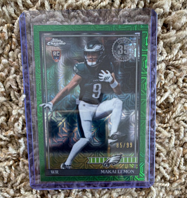 Topps Chrome Makai Lemon Rookie Green Parallel 91TRC-19 /99 Philadelphia Eagles