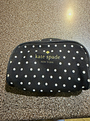 kate spade new york Black & White Polka Dot Zipper Makeup Bag Cosmetic Case
