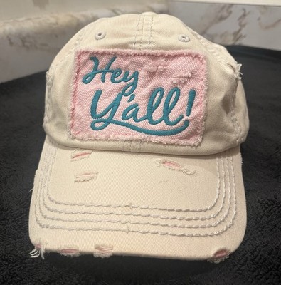 KBETHOS Vintage Hey Y all Distressed Trucker Baseball Cap Gray Orange Hat