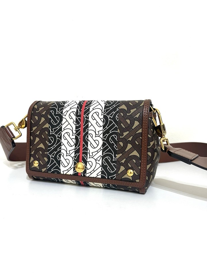 Burberry TB Monogram Shoulder Bag - Brown Icon Stripe Crossbody