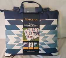 Pendleton Packable Outdoor Blanket Peak Canyon Blues Ivory New