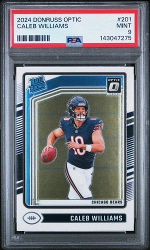 2024 Panini Donruss Optic 201 Caleb Williams RC Rated Rookie PSA 9