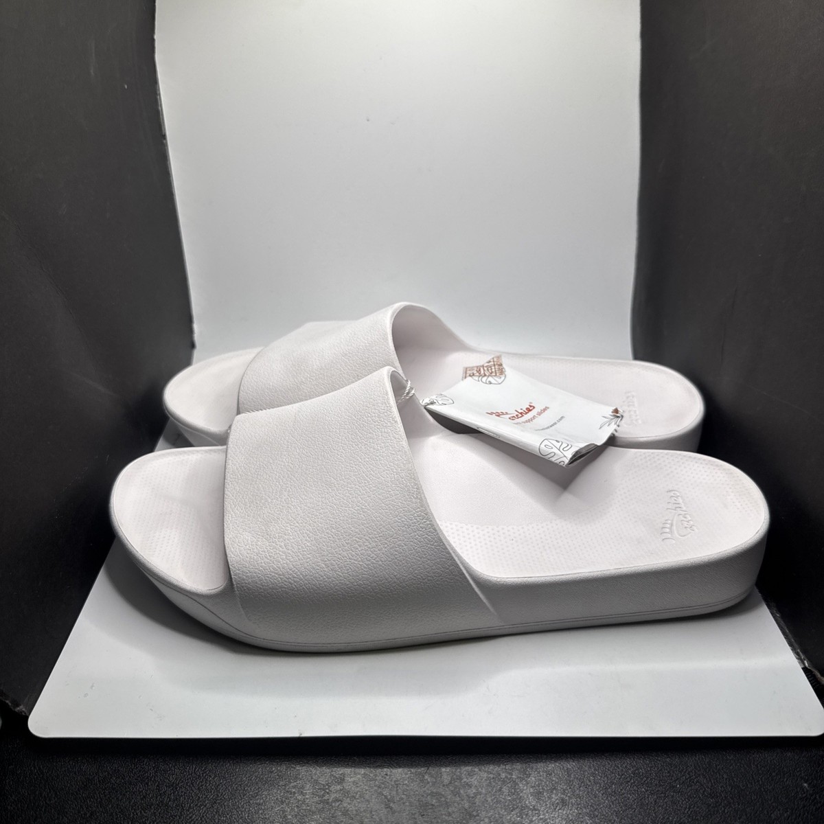 Archie’s Men\'s White Unisex Slide Sandals Arch Support Comfort Mens 14 Mens Archies Arch Support Flip Flop Sandals In White  main image 2