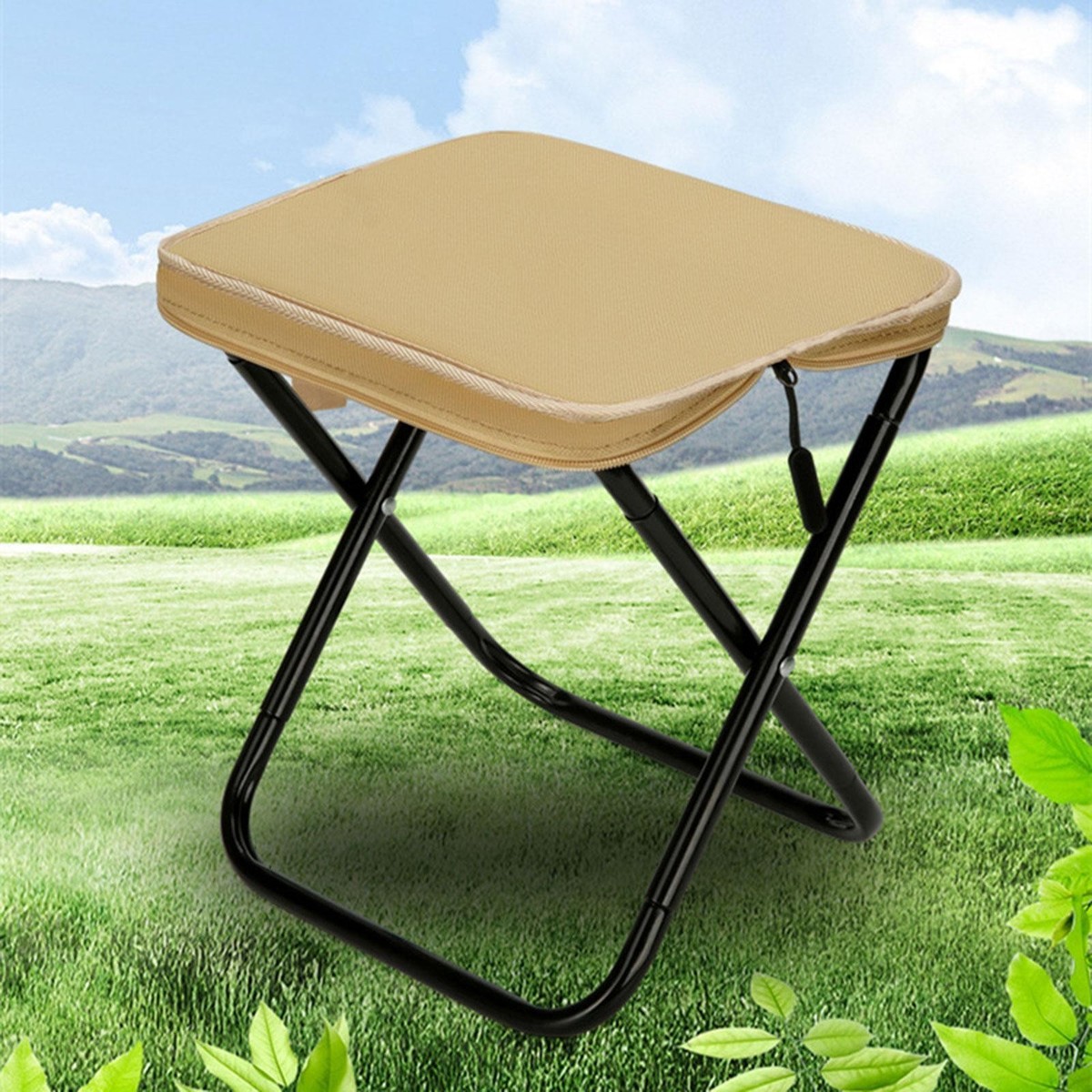 Folding Stool Foot Stool Ottoman Lightweight Space Saving Fishing