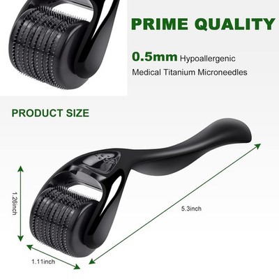 URAQT Beard Roller .5 mm, Dermaroller, Bartroller Bartwuchs, Microneedling Rolle