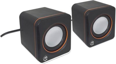 Manhattan USB Powered Stereo Speaker System - Small Size - with Volume Control &