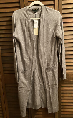 Love Tree Juniors Long Sleeve Soft Knit Cardigan Duster Heather