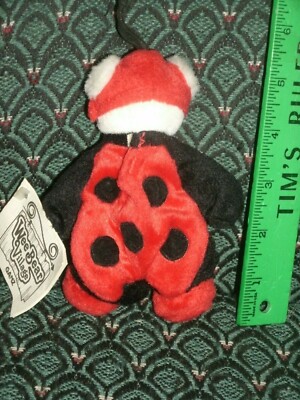 Ganz ~ Wee Bear Village ~ LUCKY ~ BEAR Dressed like Lady Bug ~ New ~ 6'' ~ H2638