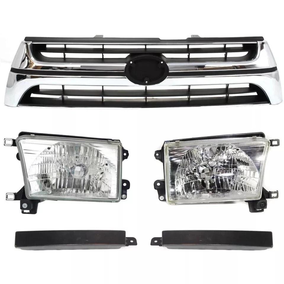 New Front Grille & Headlight & Filler Left & Right Fits 2001-2002 Toyota 4Runner Foto 2 de 4