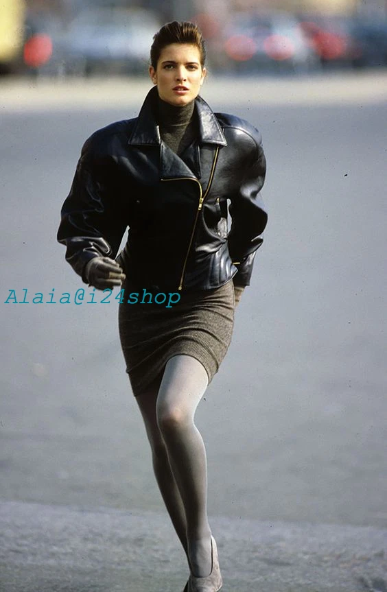 Studded Leather Bomber Jacket in Black - Alaia