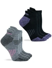 Wise Blend Ladies Merino Wool Blend Low Cut Heel Tab Hiker Socks 3 Pair