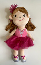 Ballerina Doll Plush Walgreen Exclusive Curly Hair Pink Tutu Slippers Bows 16",