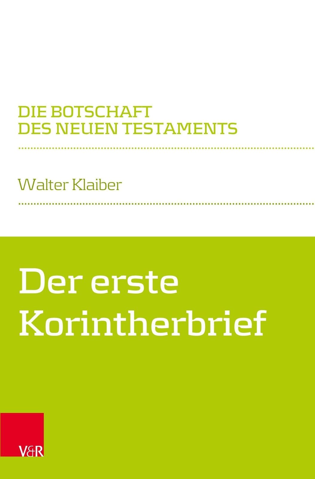 Thumbnail - Der Erste Korintherbrief, Walter Klaiber