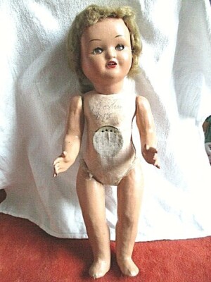 POUPÉE ARTICULÉE ANCIENNE Caoutchouc Cheveux Moulés 1940'S Très Bon État EUR 35,00 - FR