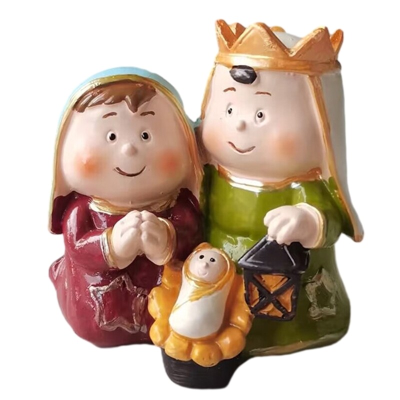 Resin Nativity Scene Set Birth Statue Christmas Ornament for Christmas Home Deco