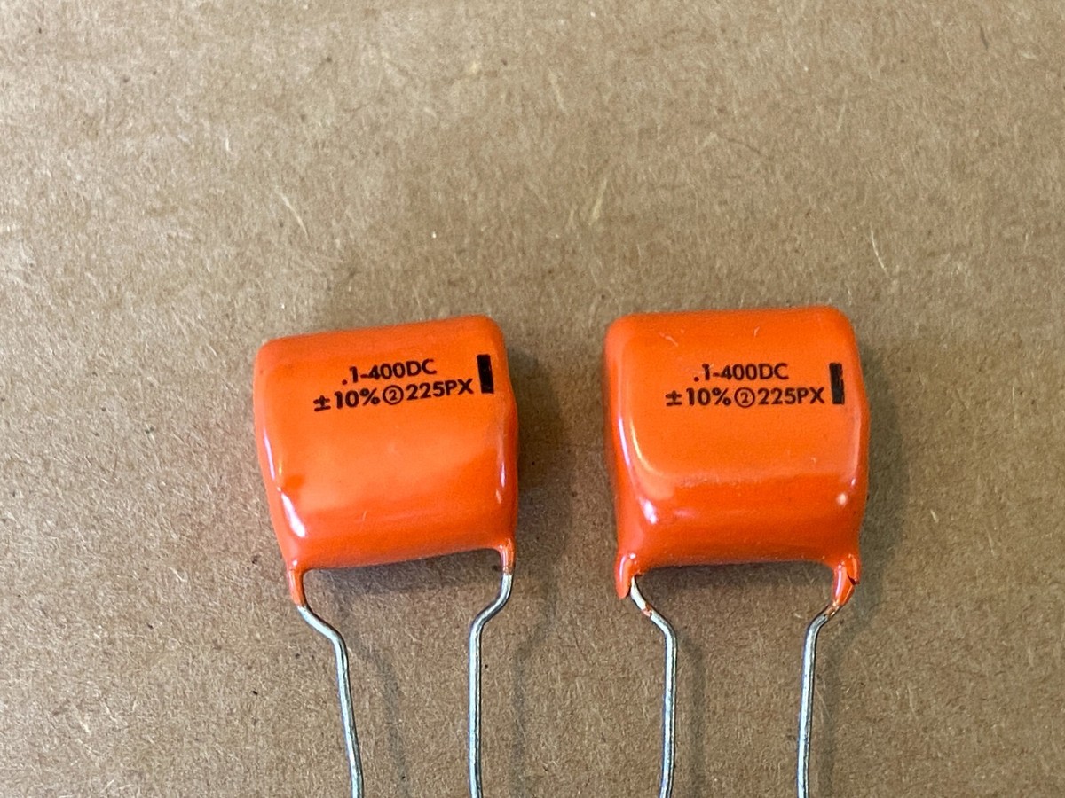 2 NOS Vintage Sprague Orange Drop .1 uf 400v Capacitors