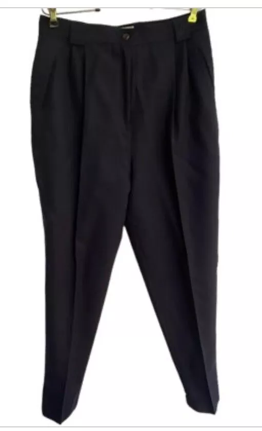 Gucci Pantalon Pantalon Femme 48 Noir Made In Italy Doublé Laine Vierge Vintage