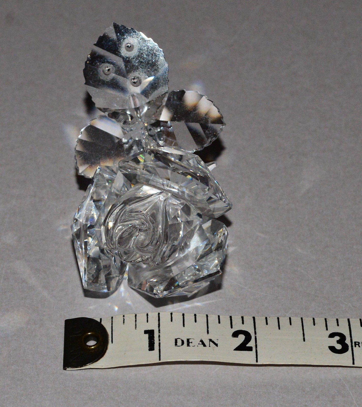 Swarovski Clear Crystal Rose Ornament Good condition no chips Cracks or