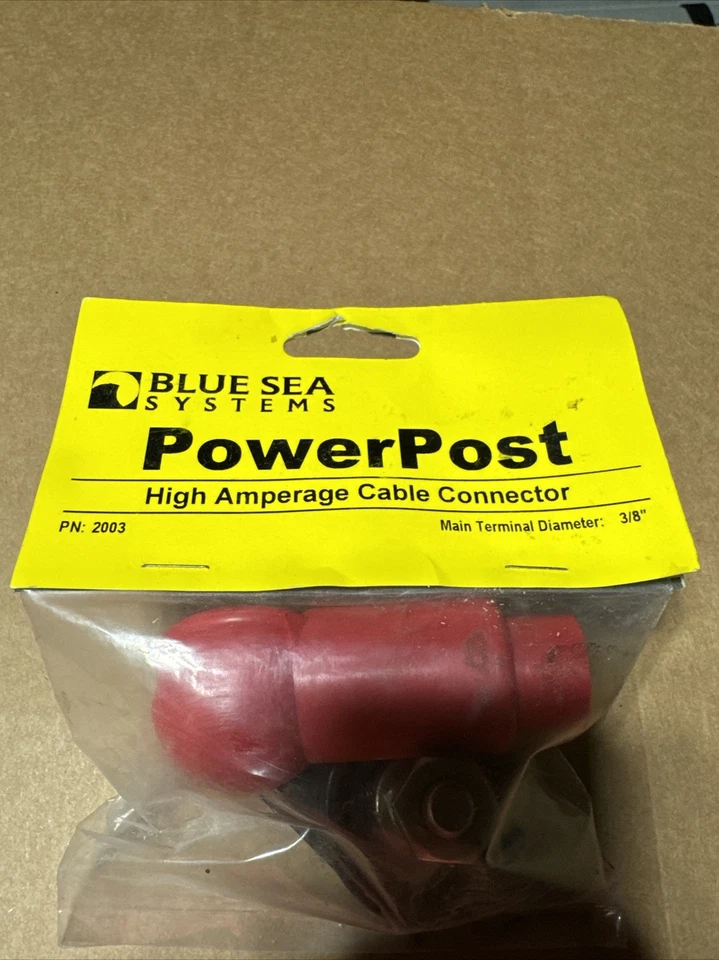 Blue Sea Busbar 螺钉,Powerpost 带红色保护套 — 第 3/4 张图片
