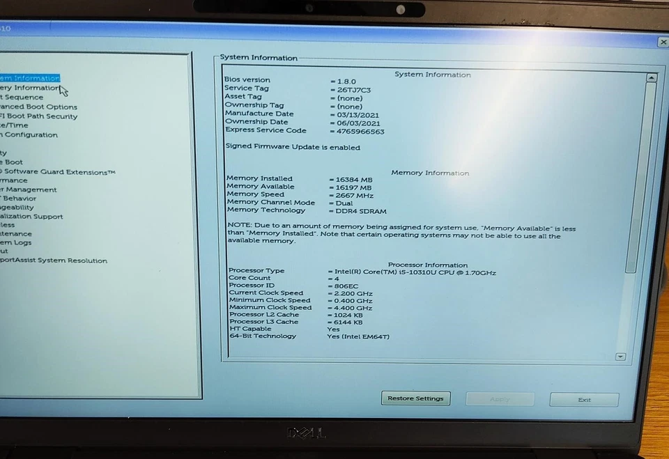 DELL LATITUDE 7410 I5-10310U 16 GB RAM 256 GB SSD WIN PRO - Immagine 3 di 4