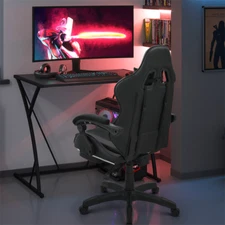 Black Gaming Chair 42.5-47.5'' Adjustable Height 95°-165° Adjustable Backrest