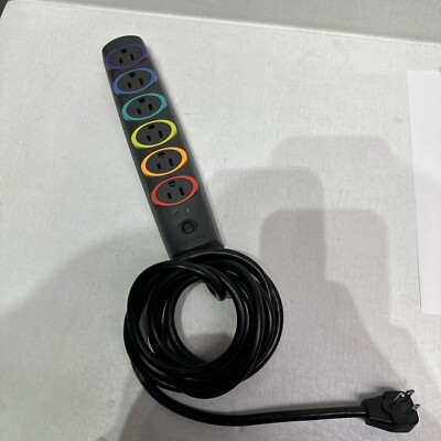 Kensington SmartSockets Color-Coded Strip Surge Protector 6 Outlets 8ft Cord