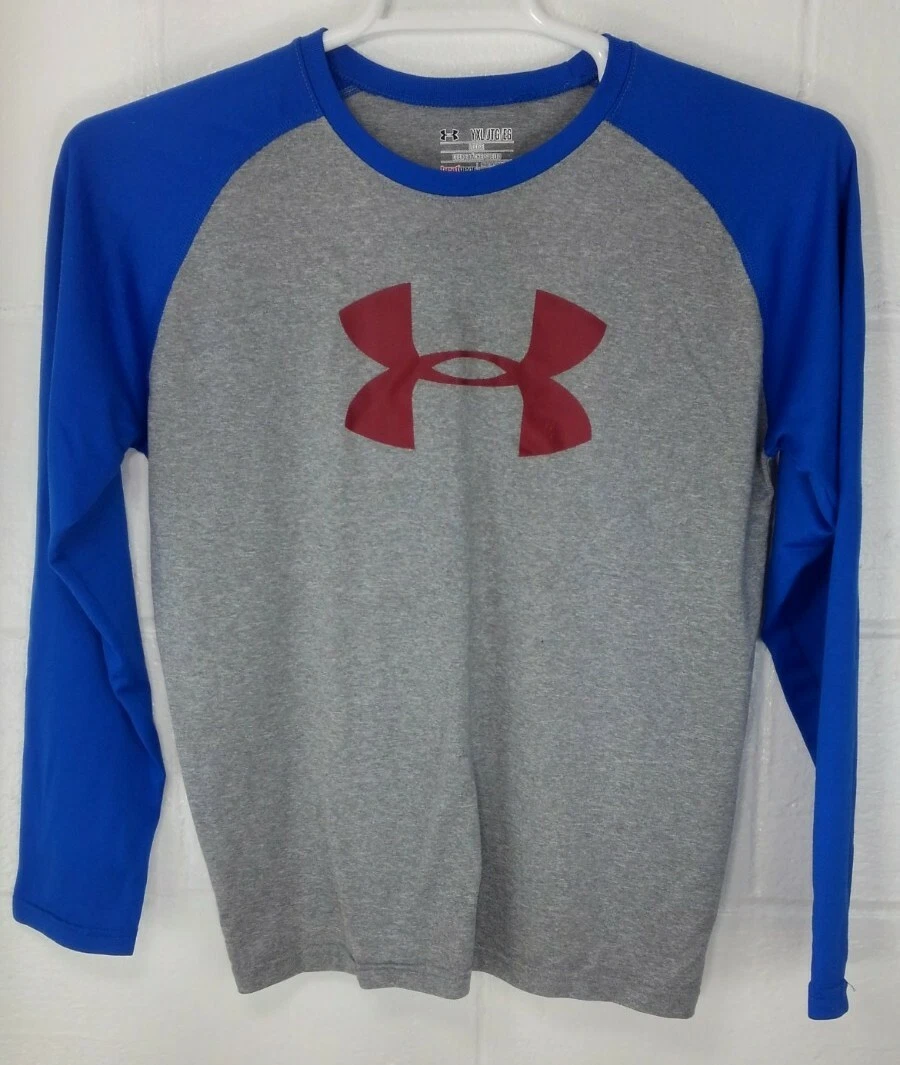YXL Under Armour Heatgear baseball Loose Long sleeve Red Blue Gray