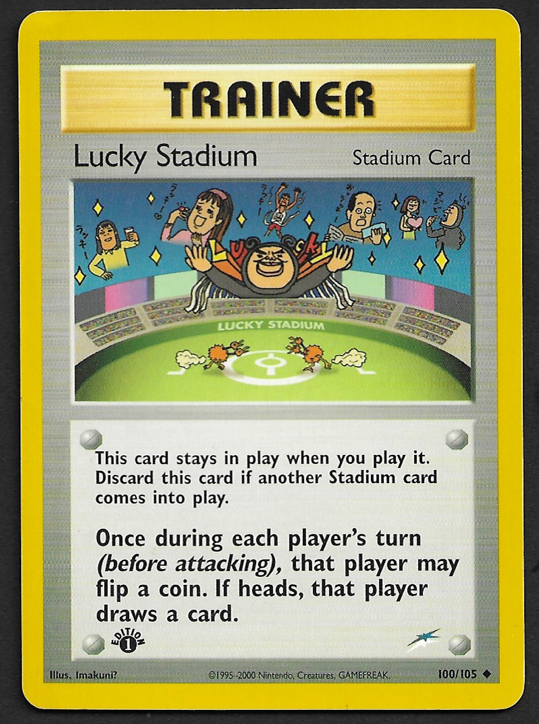 1st Edition Lucky Stadium 100/105 Neo Destiny WOTC Pokemon (NM)