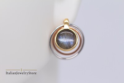 925 Sterling Silber mehrfarbige Ohrhänger - Made in Italy - Naturstein 
