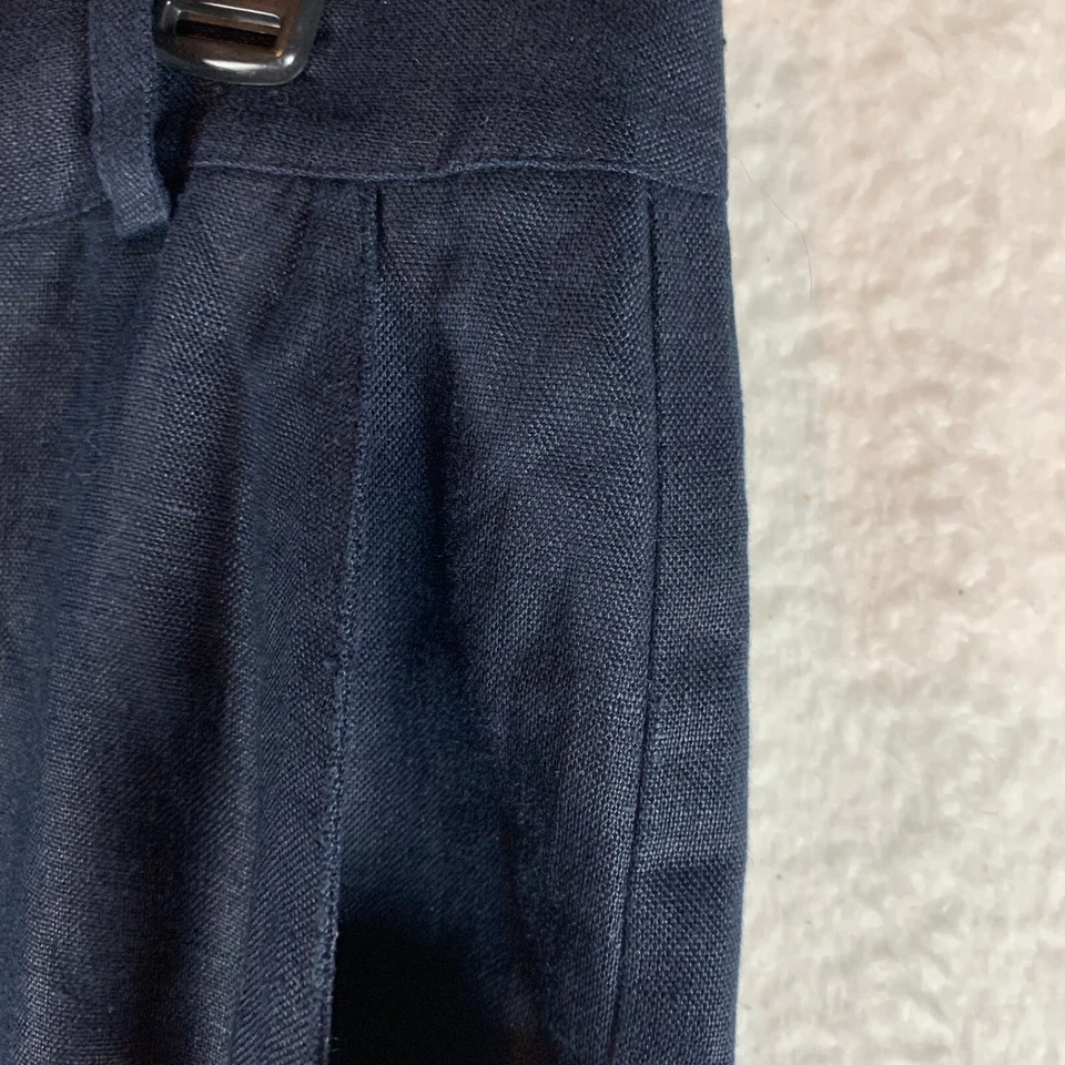 CHAPS Women's Wide Leg Navy Casual Dress Trouser Pants 100% Linen Size 6 9528 - Image 4 of 4