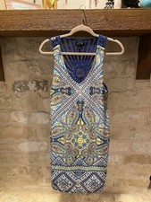 AUW Dress Size Small Paisley Shift Crochet Back Sleeveless Lined Women