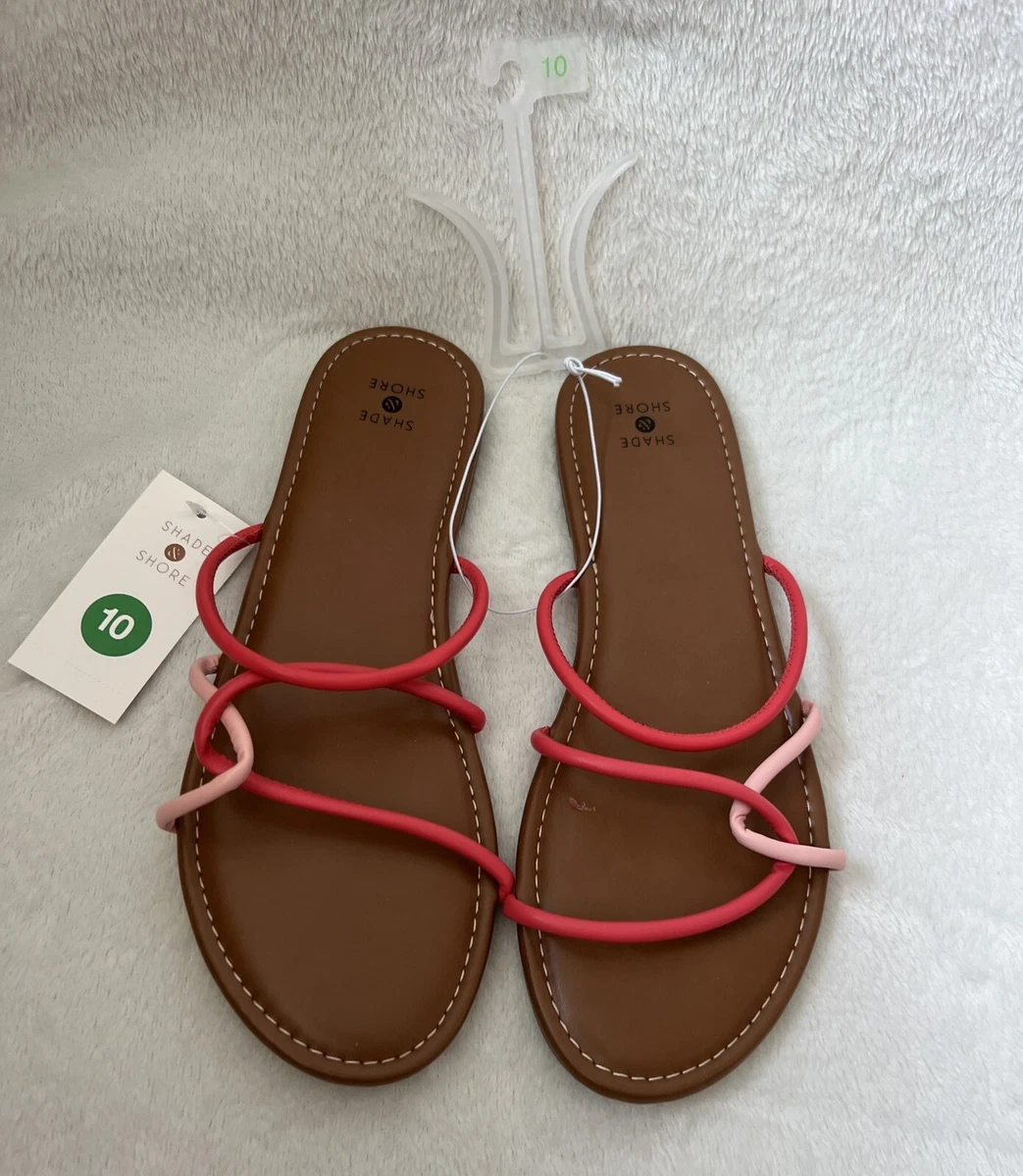 Shade Shore Strappy Slide Sandals Women s Sz 10 Shoes Bali Pink