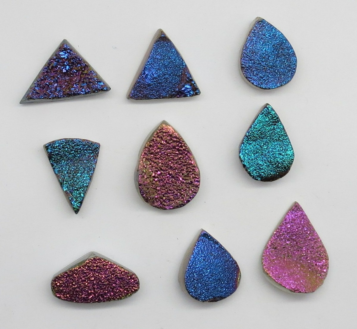 Pieces Druzy Cabochons Mix Size Shape Loose Stone Jewelry Making Supplies