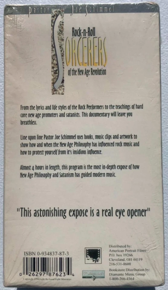 ROCK N ROLL SORCERERS Joe Schimmel SEALED VHS 2-Tape SET Xian Satanic Panic RARE - Image 2 of 4