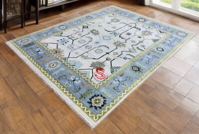 Modern Hand Knotted Oushak Rug Wool Rug For Living Room Bedroom Home Decor