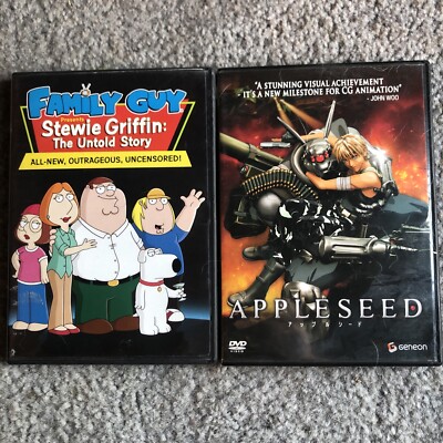 Lot Of 2 DVDs Family Guy Presents Stewie Griffin Untold Story 2005 & Appleseed