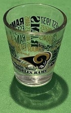 Boelter Brands NFL Team LA Rams Logo 2oz Shot Glass Cup Words Type
