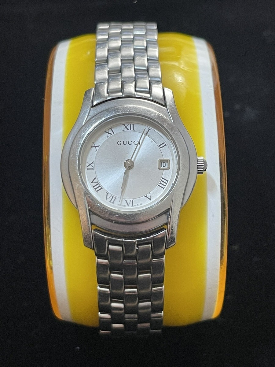 GUCCI デイト 5500L クォーツ レディース 腕時計 GUCCI 5500L Watch Silver Silver Dial QZ Women's Wrist Watch