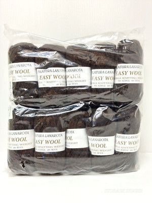 VTG NEW Lot of 10 Filatura Lanarota Brown Easy Wool Double Knitting Weight
