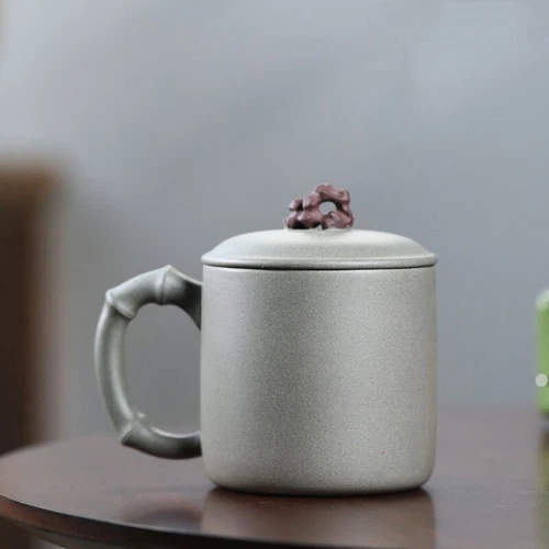 Original Ore Real Yixing Zisha Qingduan Clay Tea Cup With Handle Lid Handmade - Picture 6 of 8