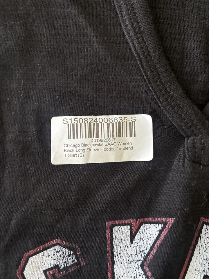 Chicago Blackhawks Lightweight Long Sleeve Women’s Hoodie W/Thumb Holes Size S - Image 4 of 4