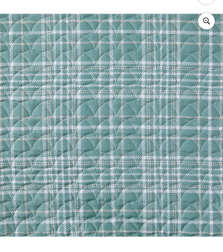 Edredón Mainstays King verde a rayas verticales reversible 104"x90" Foto 2 de 4