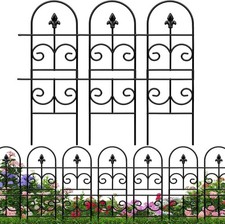 Tall Decorative Metal Garden Fence Panels-Rustproof No Dig Fence Animal Barrie..