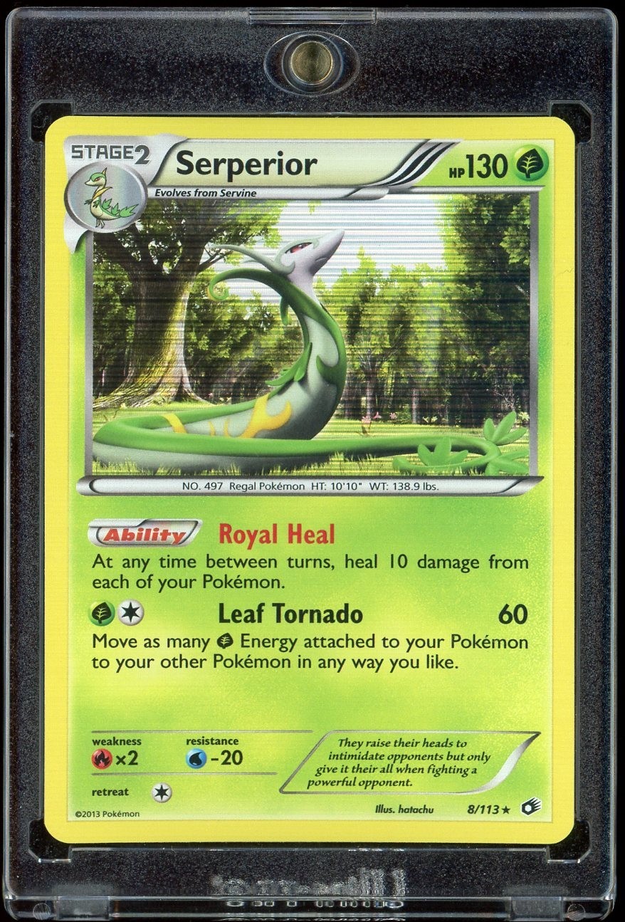 2013 Pokemon TCG Legendary Treasures Serperior Rare Holo Card #8/113