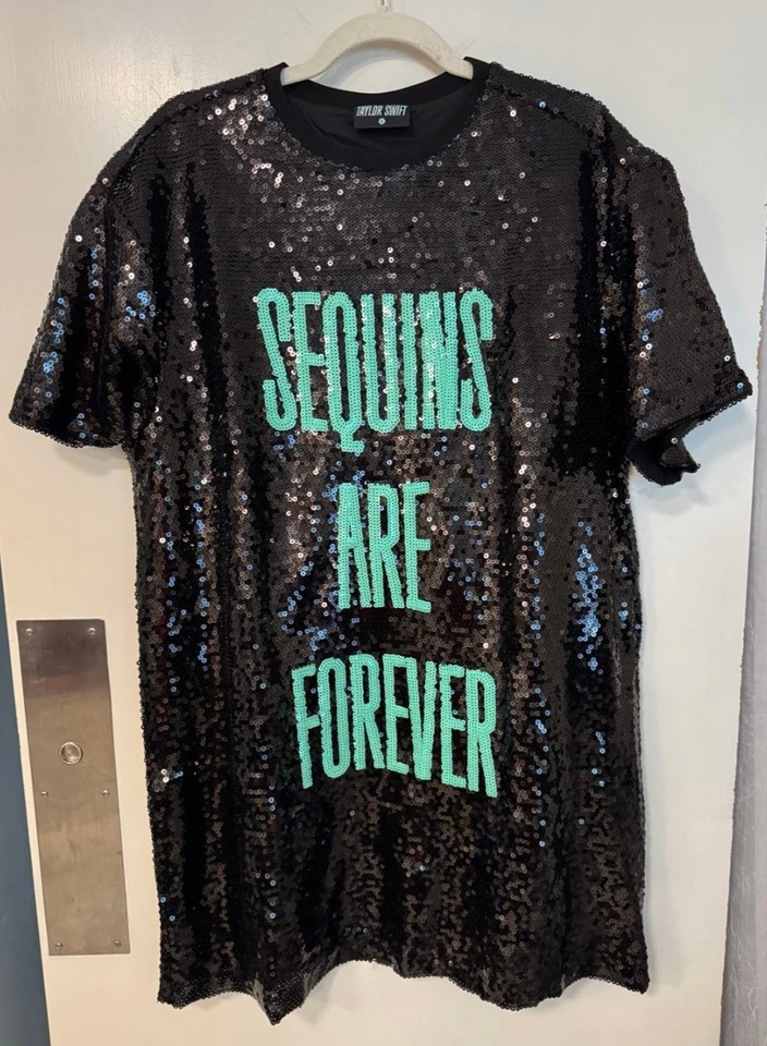 New In Hand Taylor Swift Showgirl Black Sequins Forever Sequin Dress Top S M XS - Image 4 of 4
