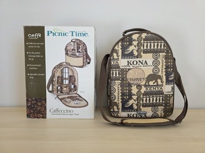 Picnic Time Caffeccino Insulated Beverage Tote 603-27-305 Java Print w/ Box 2007